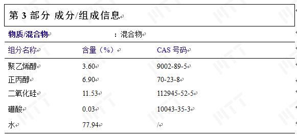 MSDS（化学品安全技术说明书） >> 测试项目案例